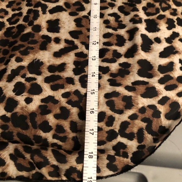 Wet Seal large black & leopard print high low tank with sheer back - Picture 7 of 15